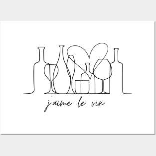 j'aime le vin (French - I love wine) Posters and Art